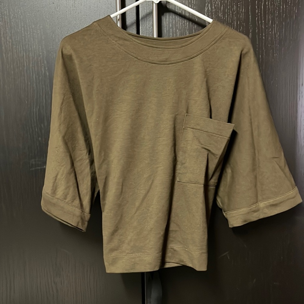 Zara Back Tie Blouse - Green - Small